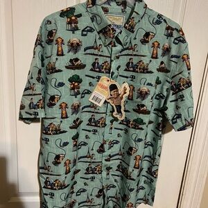 RSVLTS Men's XL “The Sandlot” Button Down Shirt. HAM PORTER Sticker Included!